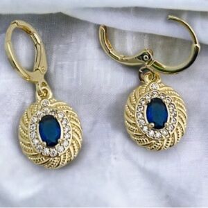 Royal blue earrings gold-filled earrings